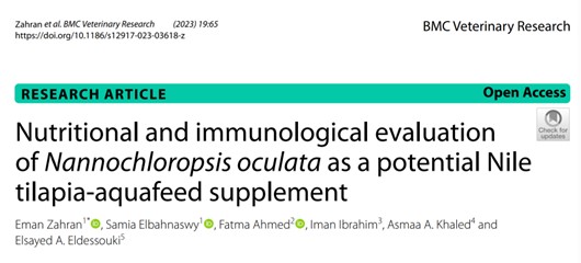 Nutritional and immunological evaluation of Nannochloropsis oculata as a potential Nile tilapia-aquafeed supplement.